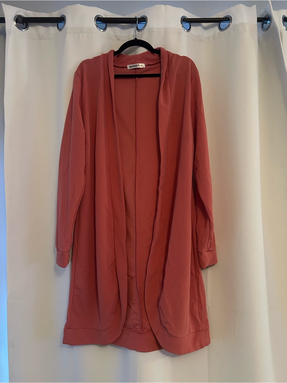 Doublju Coral Open-Front Cardigan